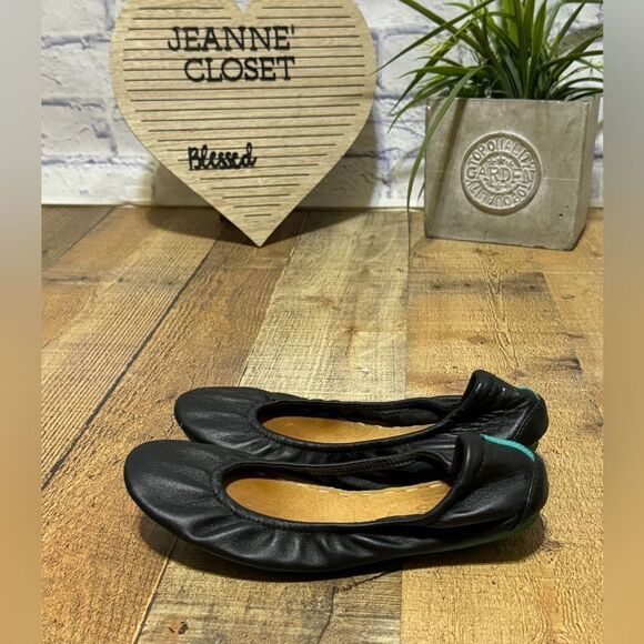 Tieks By Gavrieli Matte Black Leather Ballet Flats Size 7 - Picture 1 of 10